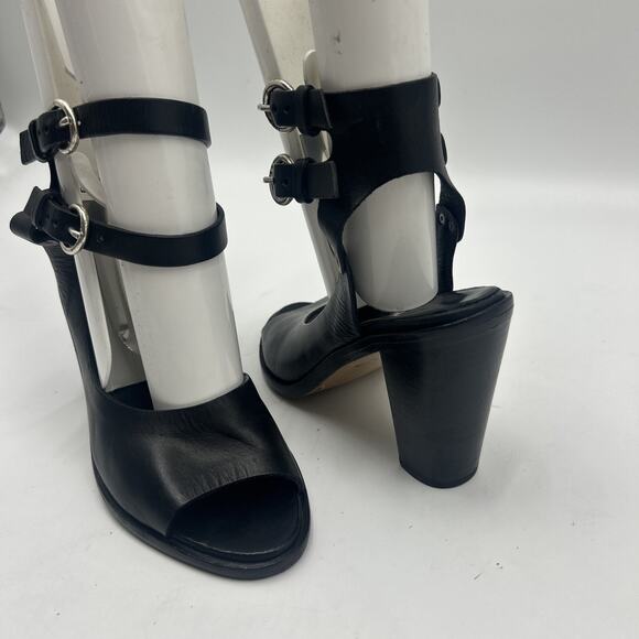 Rag & Bone Black Tulsa Double Ankle Strap Sandal Size 39 US Size 9 Block Heel - Picture 2 of 10